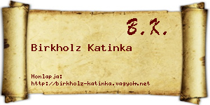 Birkholz Katinka névjegykártya